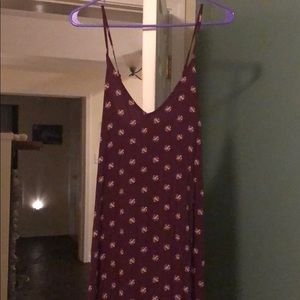 Burgundy Flower Maxi Dress